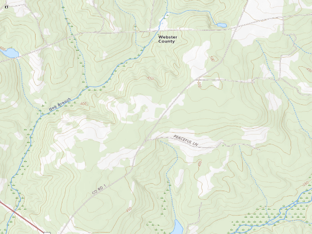 USGS topographic map of Lanahassee WMA Primitive Campground #1