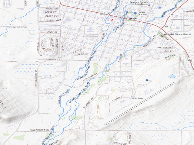 USGS topographic map of Lander City Park (Lander)