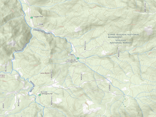 USGS topographic map of Landslide Campground