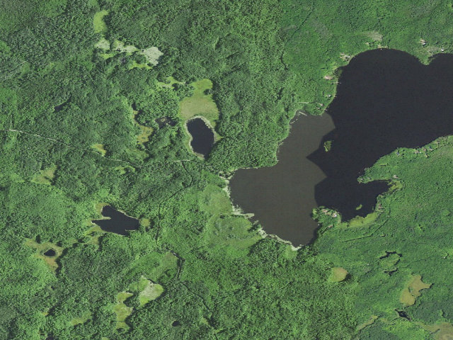 Aerial image of Langford Lake Camp