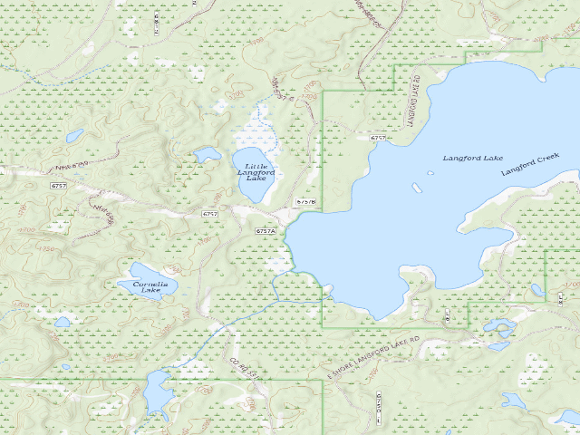 USGS topographic map of Langford Lake Camp