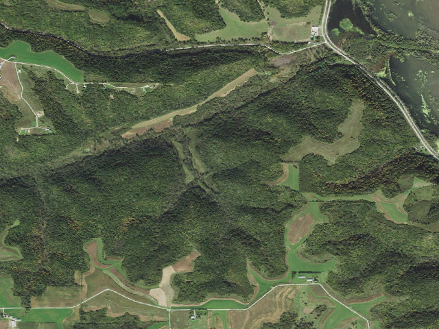 Aerial image of Lansing WMA