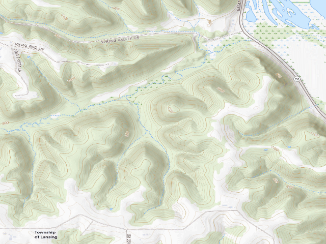 USGS topographic map of Lansing WMA
