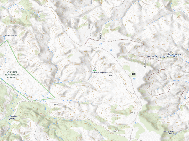 USGS topographic map of Lantis Spring