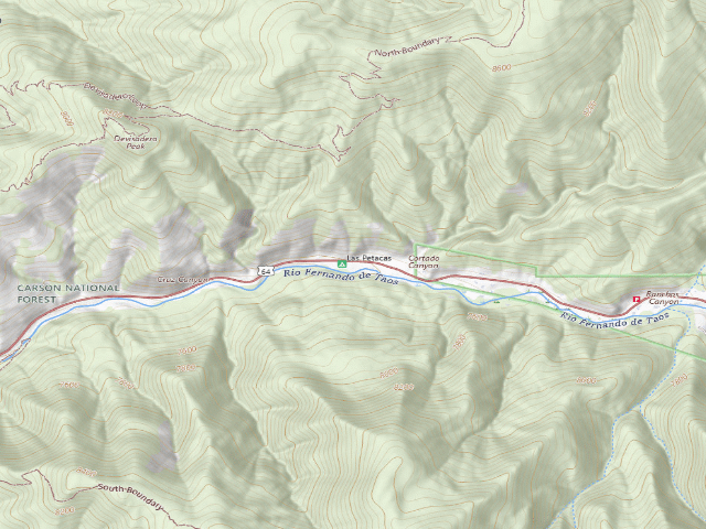 USGS topographic map of Las Petacas Campground