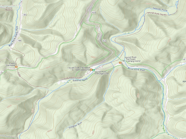 USGS topographic map of Laurel Fork Campground
