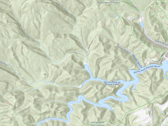 USGS topographic map of Laurel Fork Primitive Camp