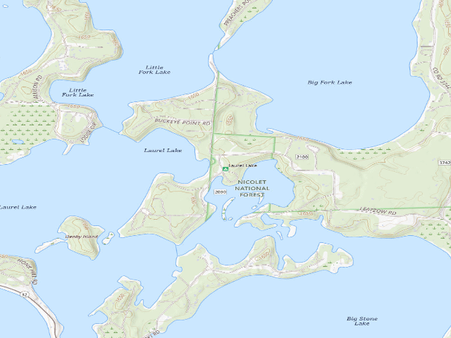USGS topographic map of Laurel Lake