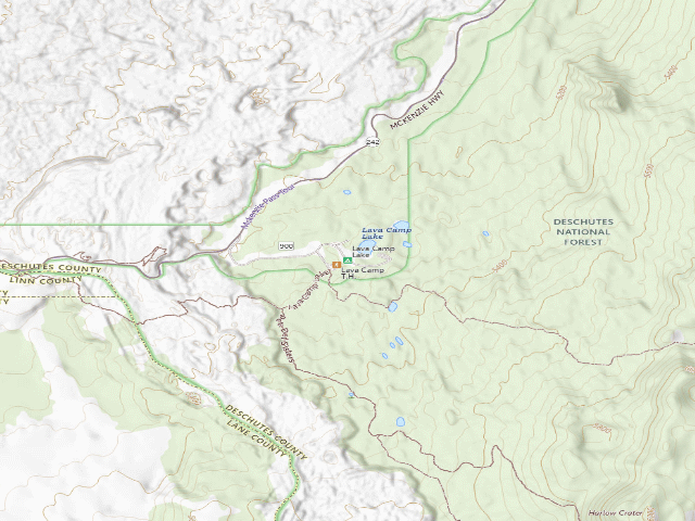 USGS topographic map of Lava Camp Lake