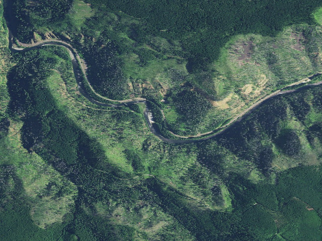 Aerial image of Lazy Bend Campground