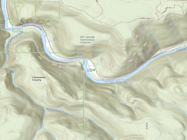 USGS topographic map of Lazy Bend Campground