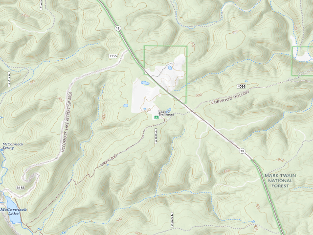 USGS topographic map of Lazy C Trailhead