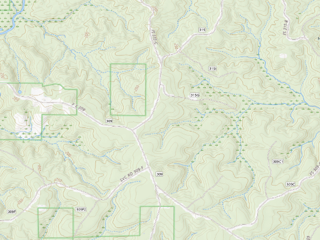 USGS topographic map of Leaf River WMA camp site 10