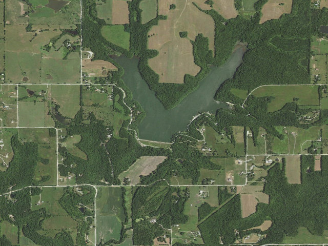 Aerial image of Leavenworth State Fishing Lake