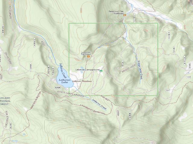 USGS topographic map of LeBaron Lake
