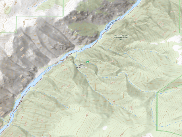 USGS topographic map of Lee Metcalf Wilderness