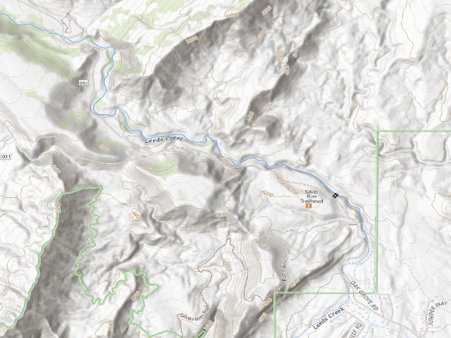 USGS topographic map of Leeds Canyon Dispersed Camping #6