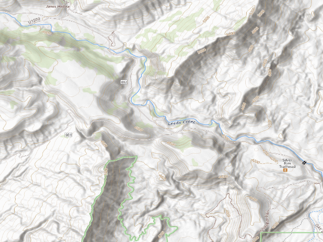 USGS topographic map of Leeds Canyon Dispersed Camping #7/#8