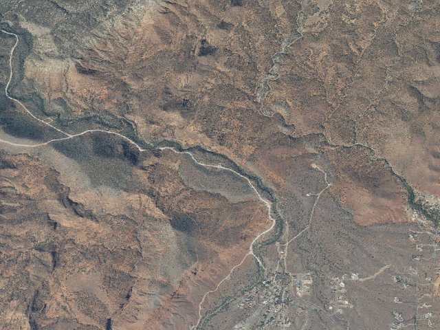 Aerial image of Leeds Canyon Dispersed Camping