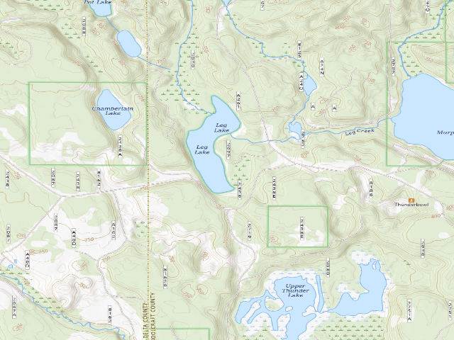 USGS topographic map of Leg Lake Camping Area