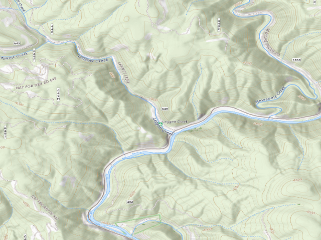 USGS topographic map of Legget Creek Campground