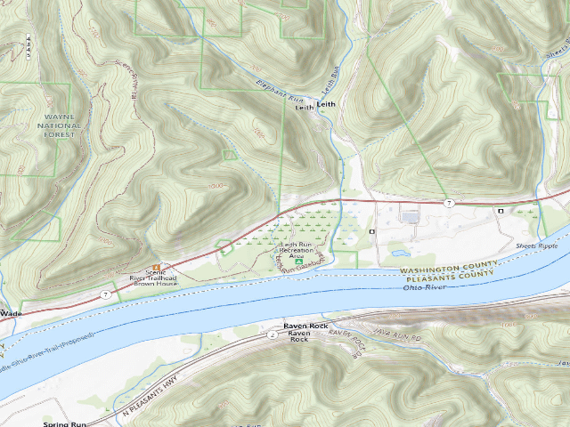 USGS topographic map of Leith Run Campground
