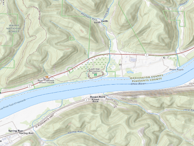 USGS topographic map of Leith Run Recreation Area