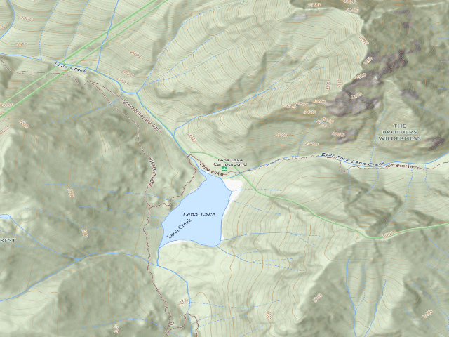 USGS topographic map of Lena Lake Campground