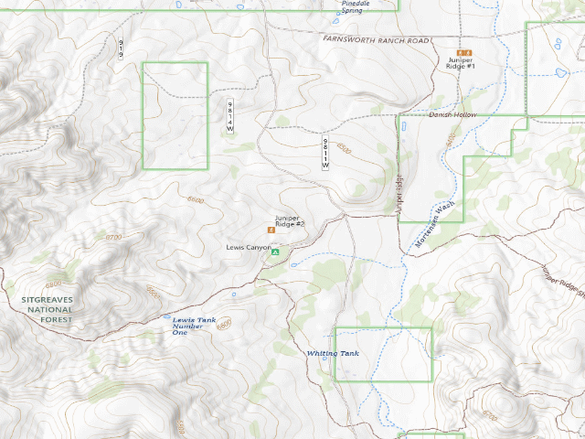 USGS topographic map of Lewis Canyon Group Campground