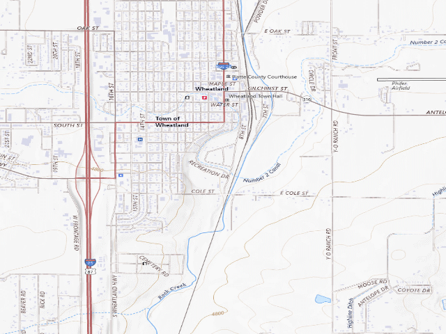 USGS topographic map of Lewis Park Campground (Wheatland)