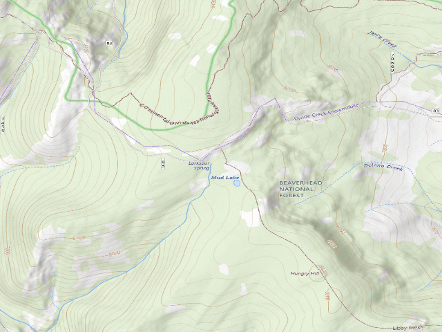USGS topographic map of Libby Creek