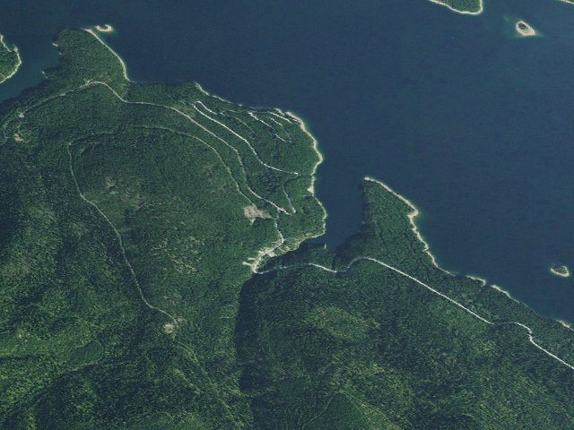 Aerial image of Lid Creek Pullout