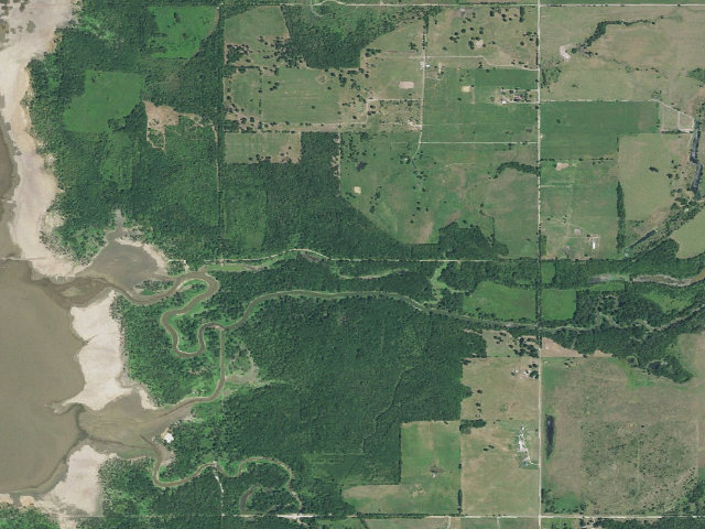 Aerial image of Lightning Creek (Oologah WMA)