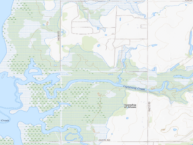 USGS topographic map of Lightning Creek (Oologah WMA)