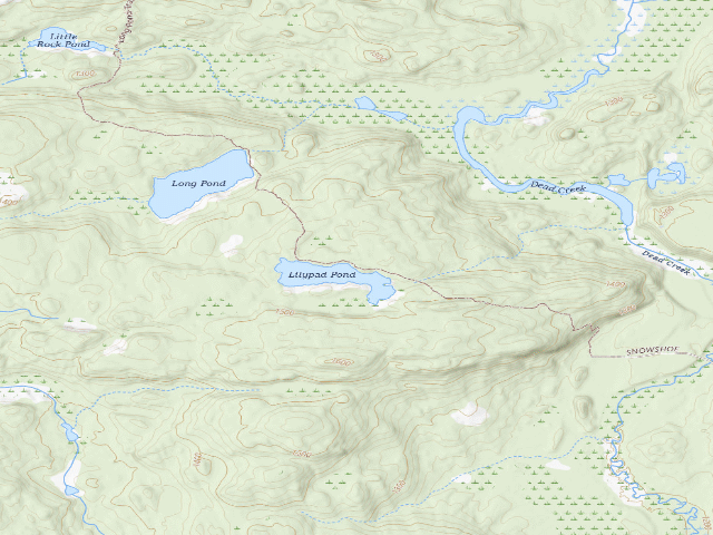 USGS topographic map of Lillypad Pond Campsite [DEC #1900] (White Hill Wild Forest)