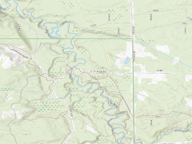 USGS topographic map of Lincoln Bridge State Forest Campground