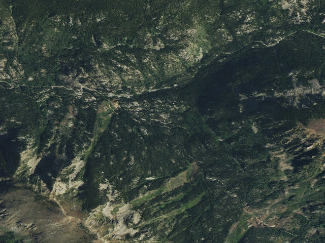 Aerial image of Lincoln Creek dispersed campsite #1