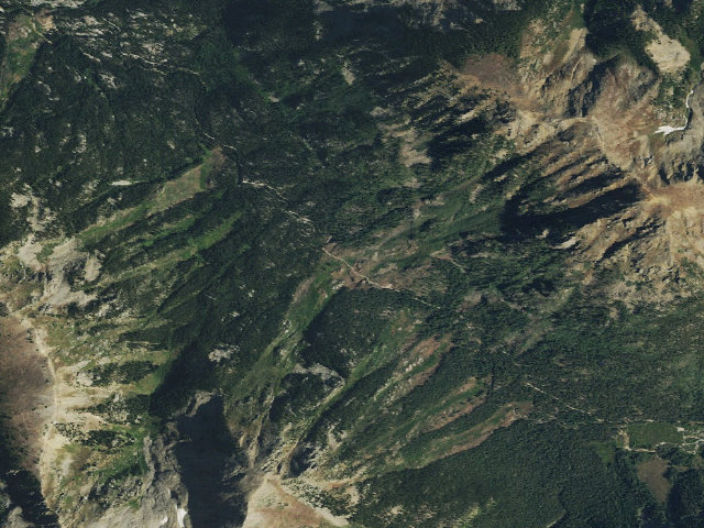 Aerial image of Lincoln Creek dispersed campsite #6