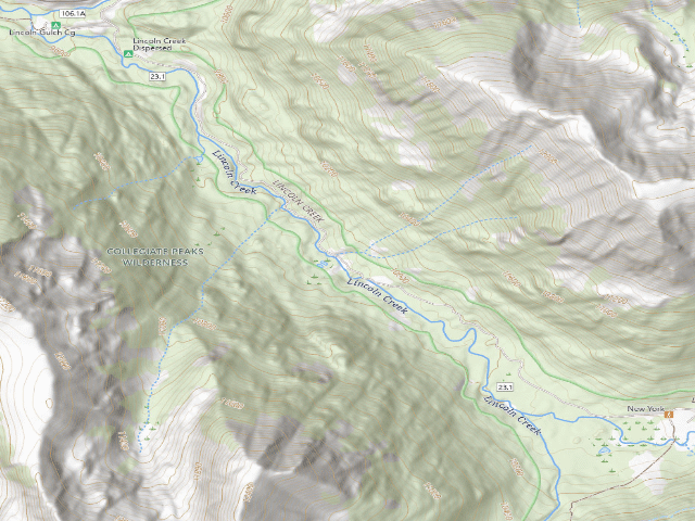 USGS topographic map of Lincoln Creek dispersed campsite #6