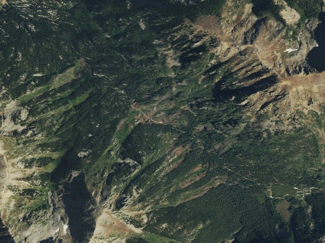 Aerial image of Lincoln Creek dispersed campsite #7