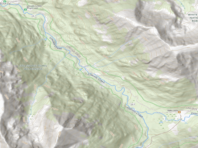 USGS topographic map of Lincoln Creek dispersed campsite #7