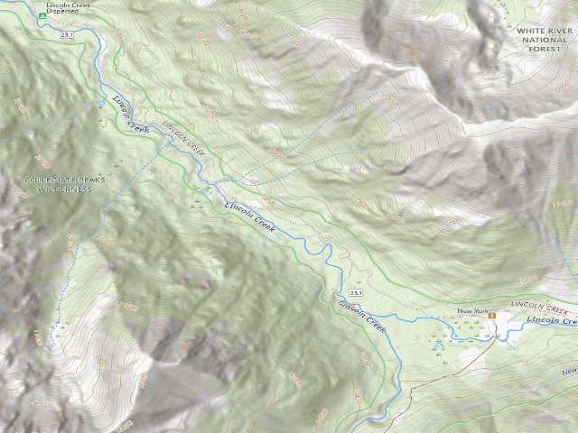 USGS topographic map of Lincoln Creek dispersed campsite #8