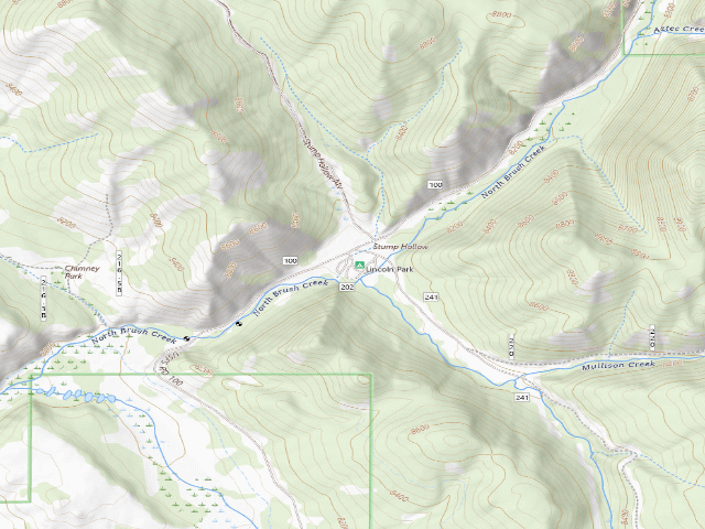 USGS topographic map of Lincoln Park Campground
