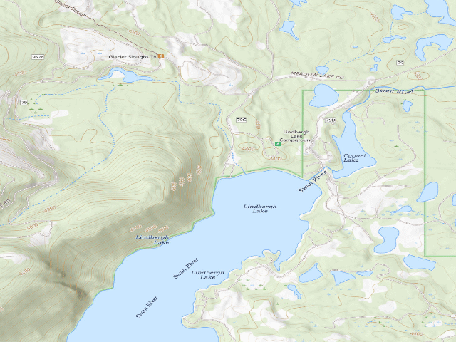 USGS topographic map of Lindbergh Lake Campground