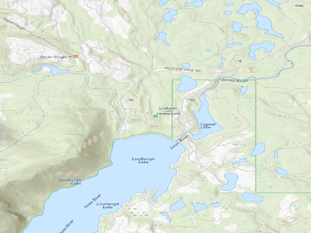 USGS topographic map of Lindbergh Lake Campground