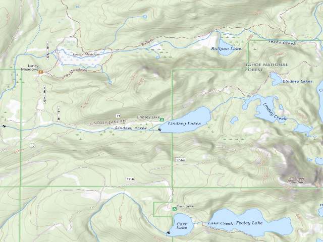USGS topographic map of Lindsey Lake