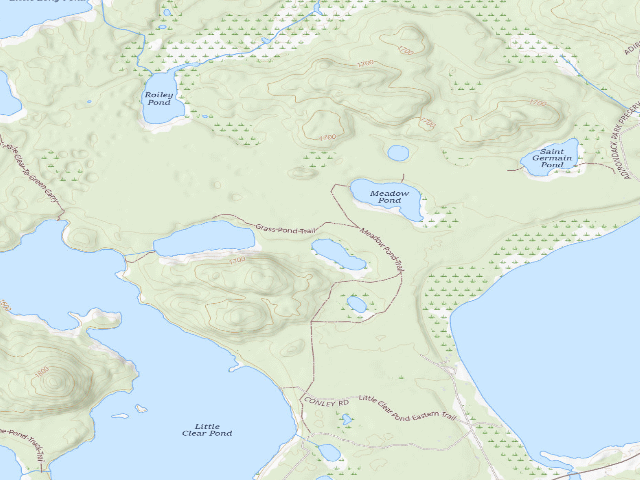 USGS topographic map of Lindsey Pond Site (Saint Regis Canoe Area)