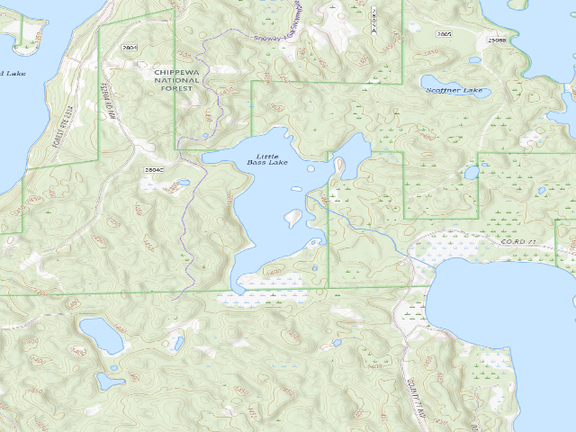 USGS topographic map of Little Bass Island - W13