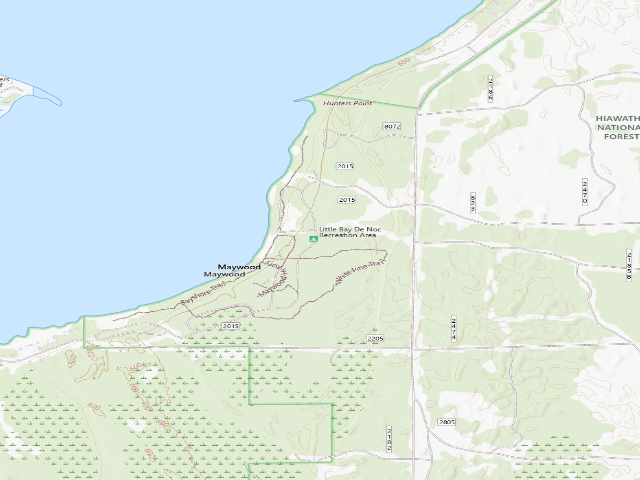 USGS topographic map of Little Bay De Noc Recreation Area