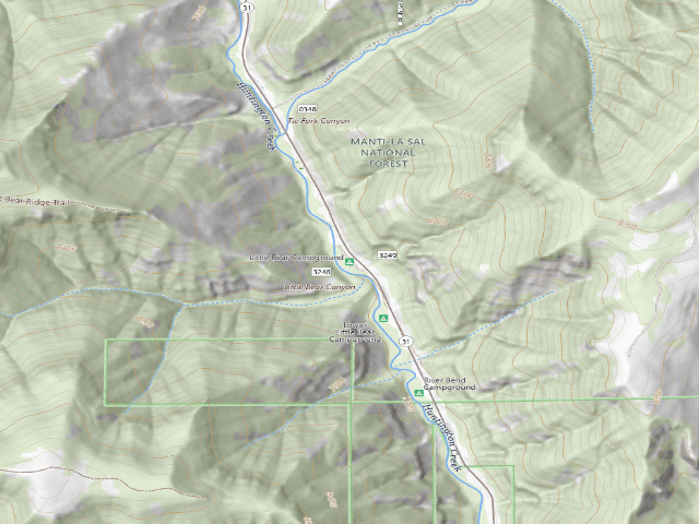 USGS topographic map of Little Bear Campground